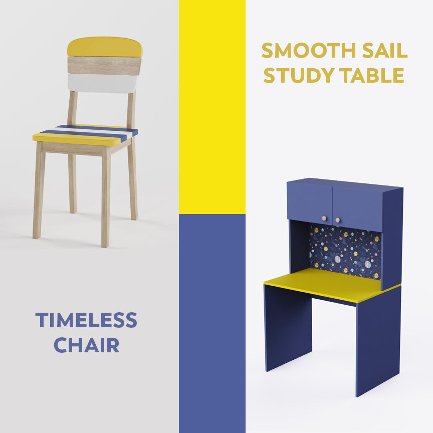 Smooth Sail Study Table &amp; Timeless Chair Bundle