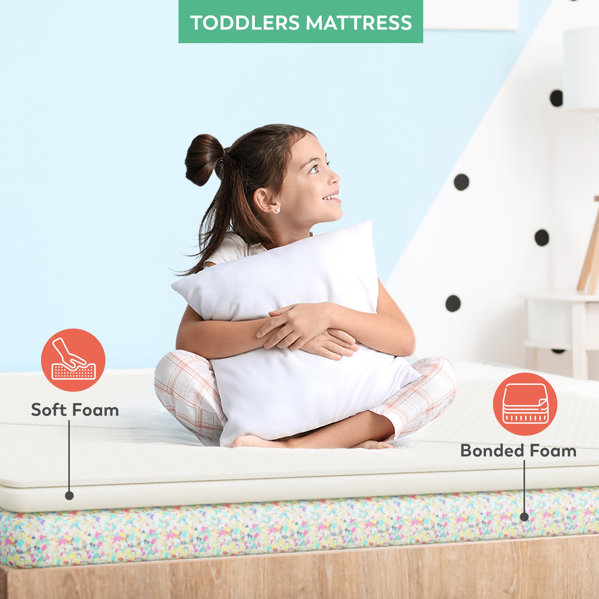 Boingg! Toddler Size Bonded Foam Mattress - Anti-Bacteria, Aloe Vera Treated &amp; Hypoallergenic