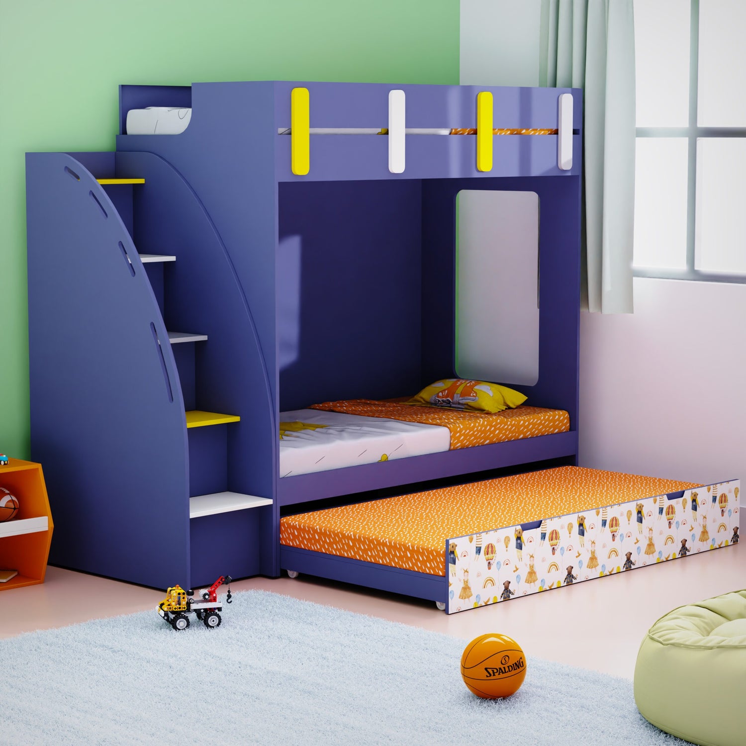 Pinwheels Trundle Bunk Bed