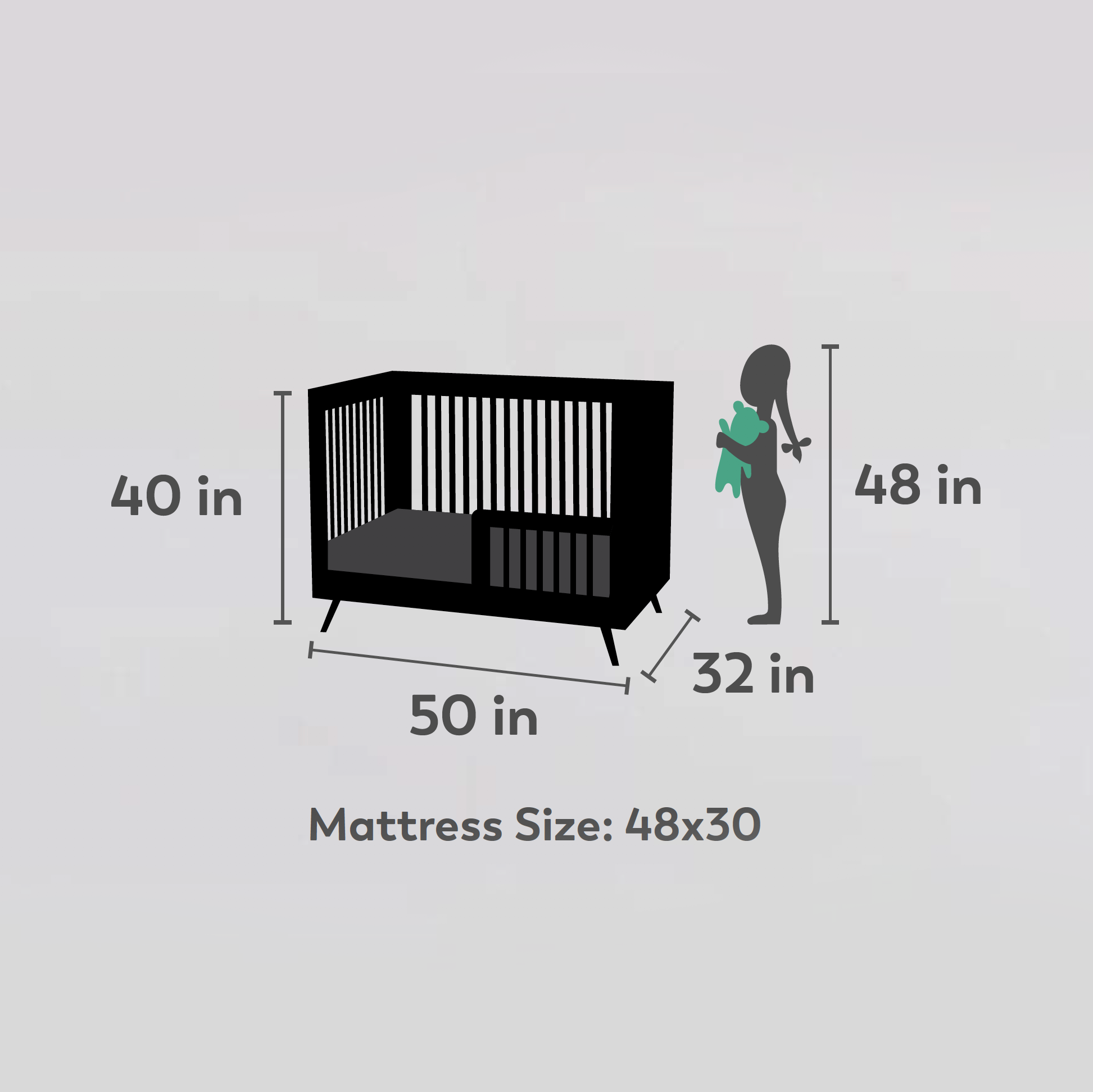 Canary Crib with Daybed Railing