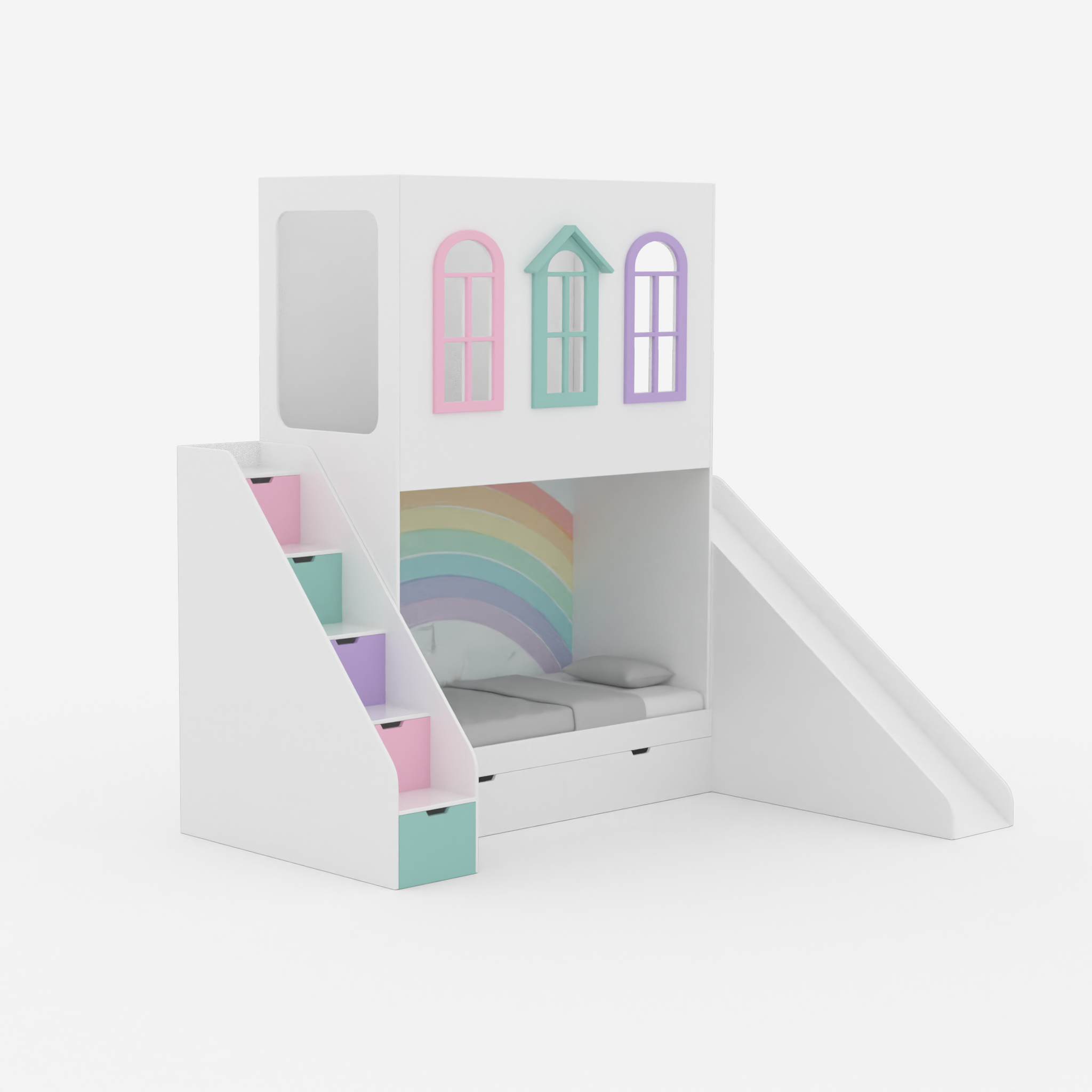 Castle Play House Bunk Bed with Slide