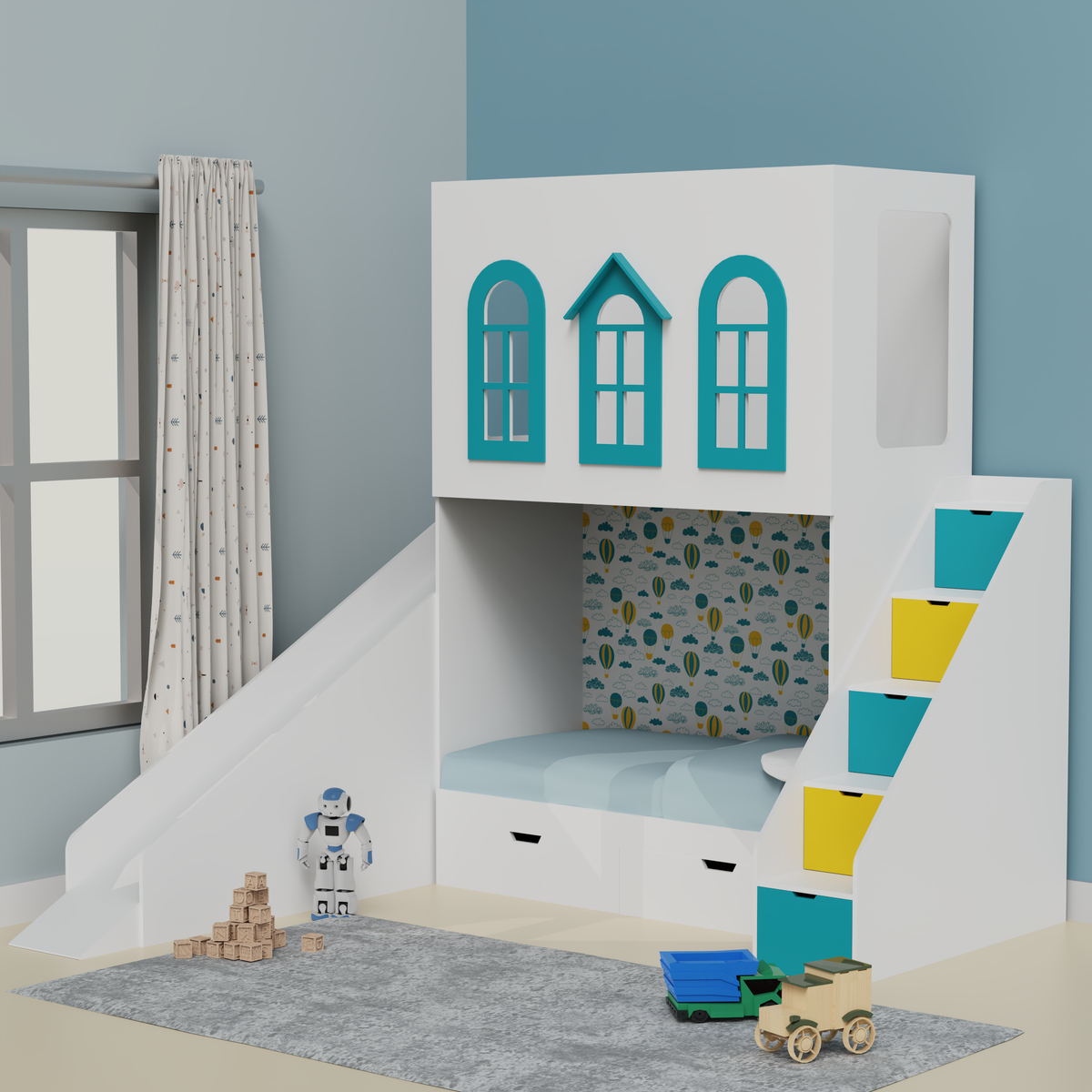 Castle Play House Bunk Bed with Slide – Boingg!