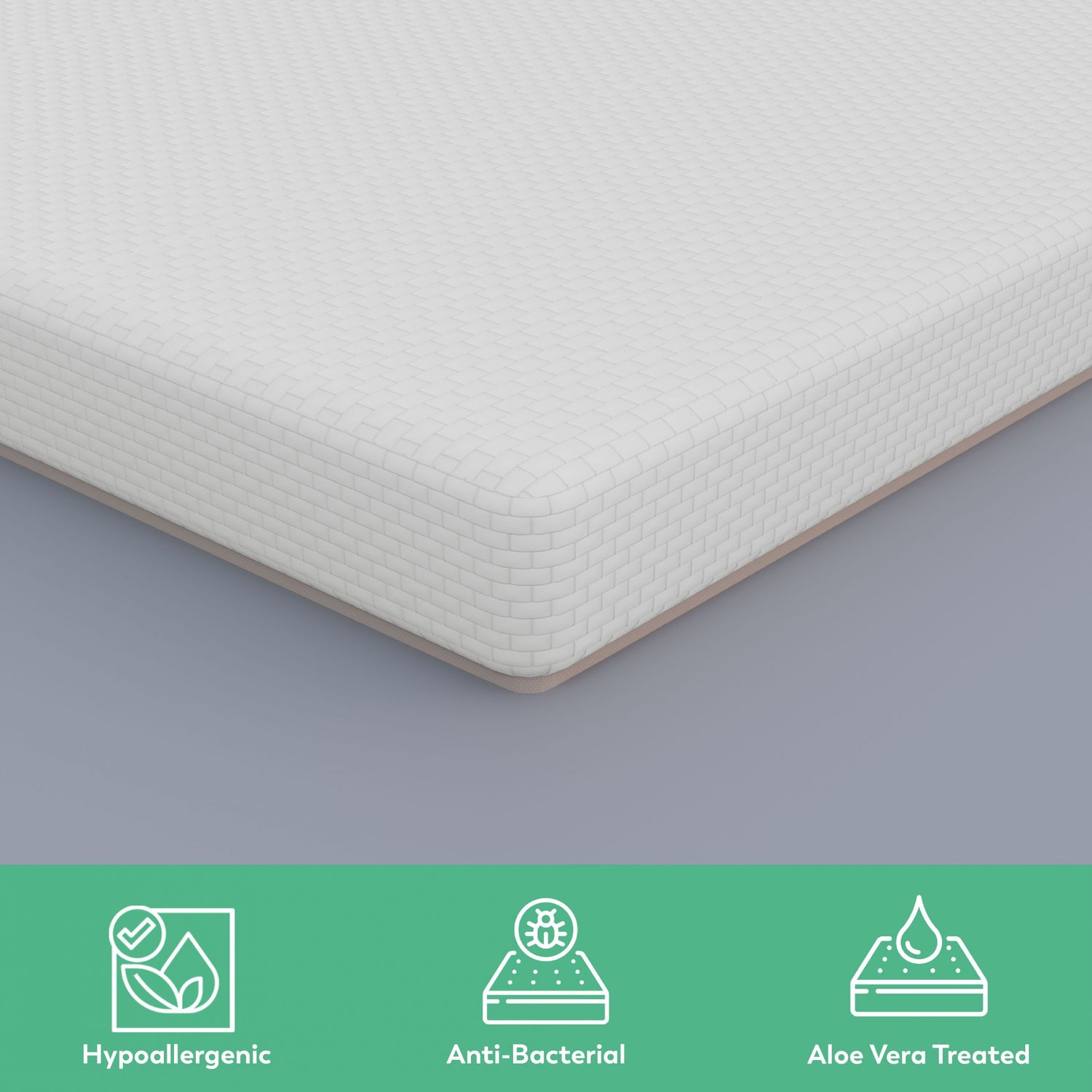 Boingg! Crib Size Natural Latex &amp; HR Foam Mattress - Anti-Bacteria, Aloe Vera Treated &amp; Hypoallergenic