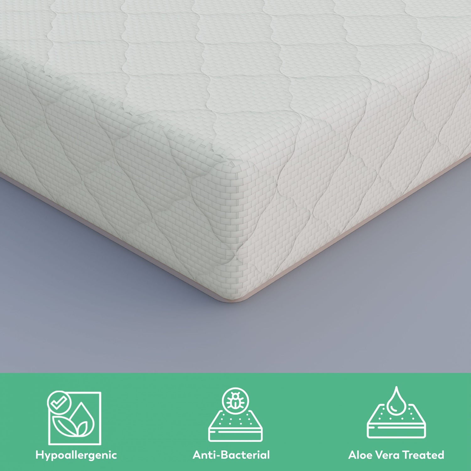 Boingg! Single Size Bonded Foam Mattress - Anti-Bacteria, Aloe Vera Treated &amp; Hypoallergenic