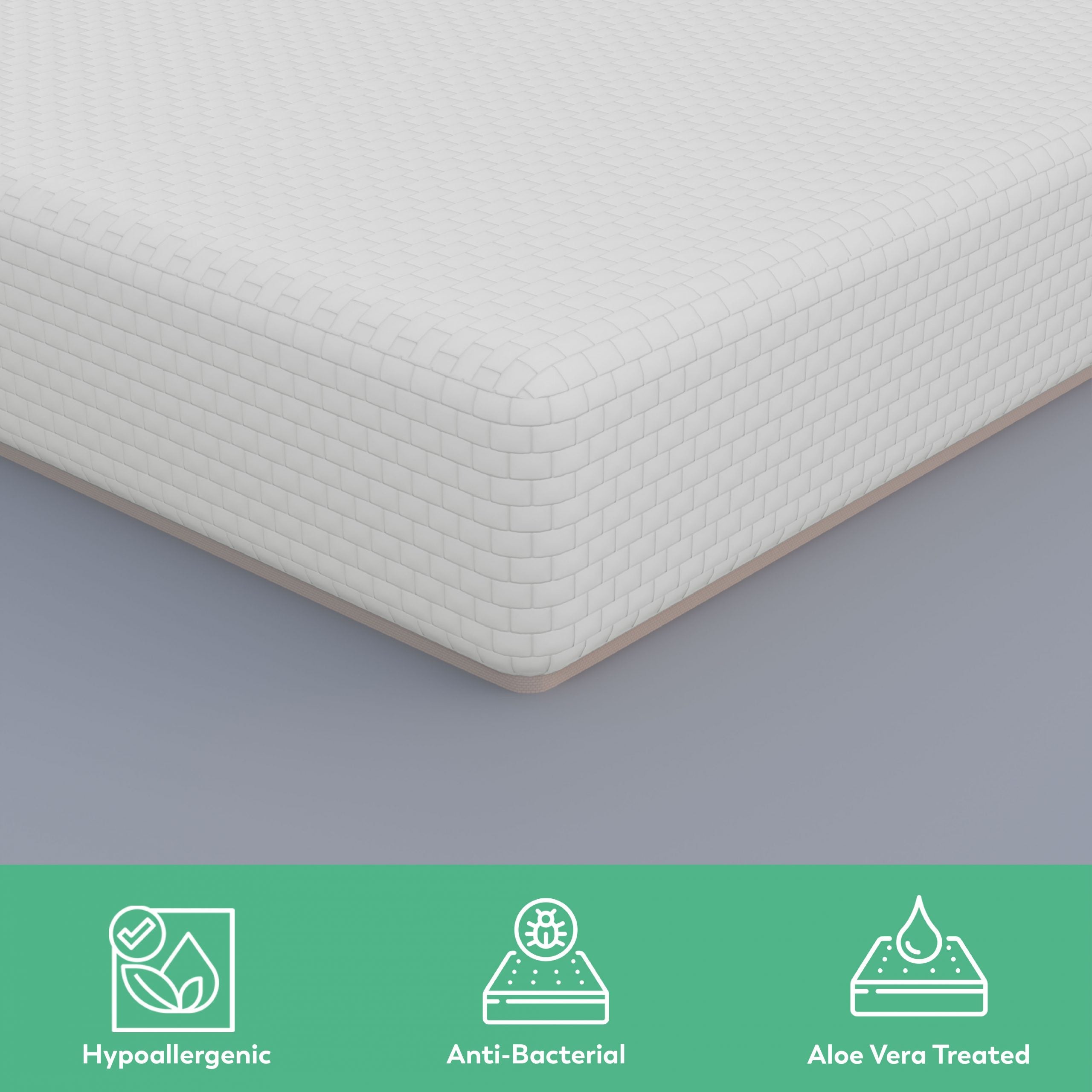 Boingg! Crib Size Natural Latex &amp; HR Foam Mattress - Anti-Bacteria, Aloe Vera Treated &amp; Hypoallergenic