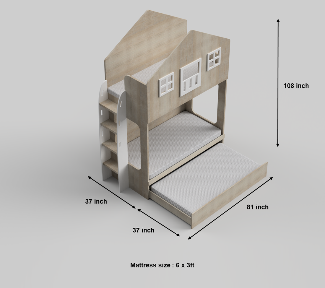 Play House Trundle Bunk Bed