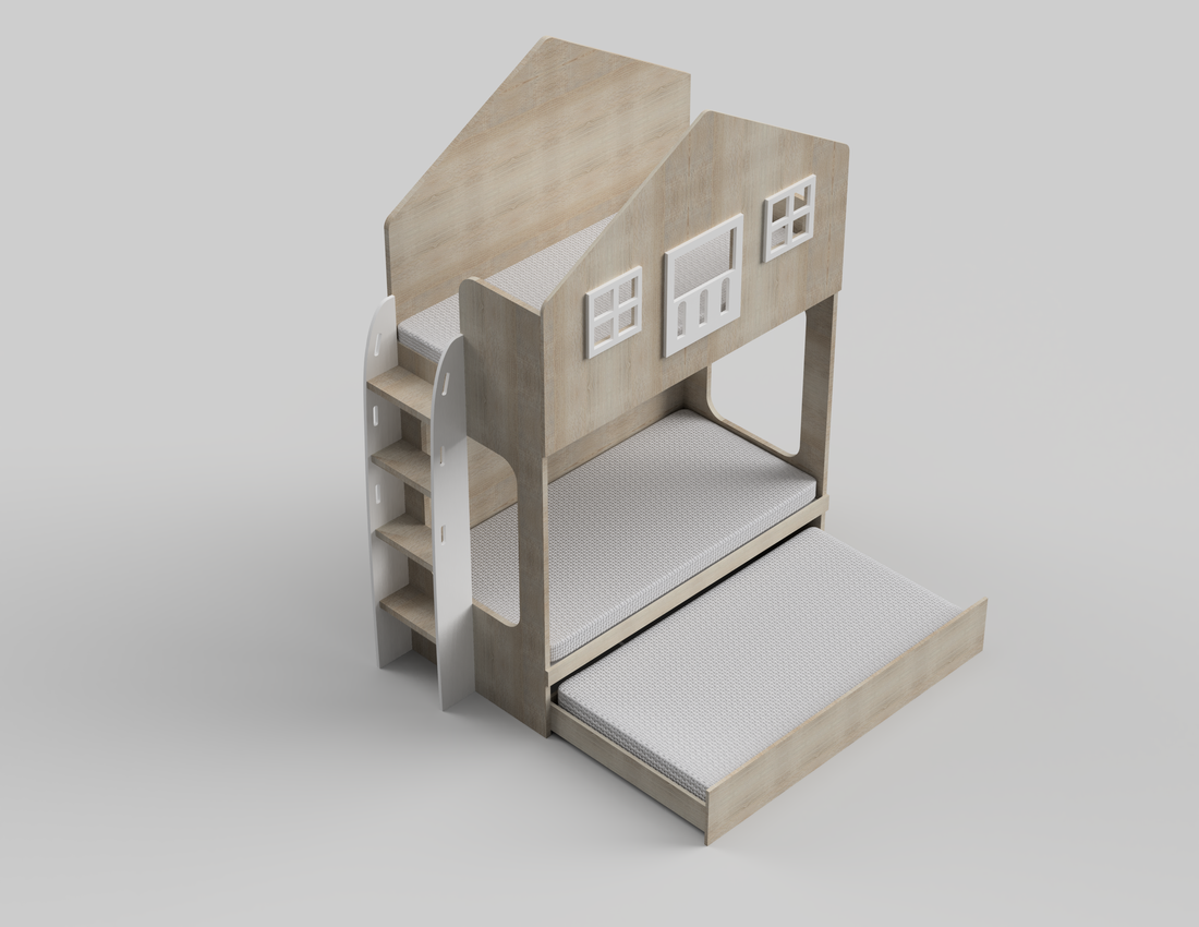 Play House Trundle Bunk Bed