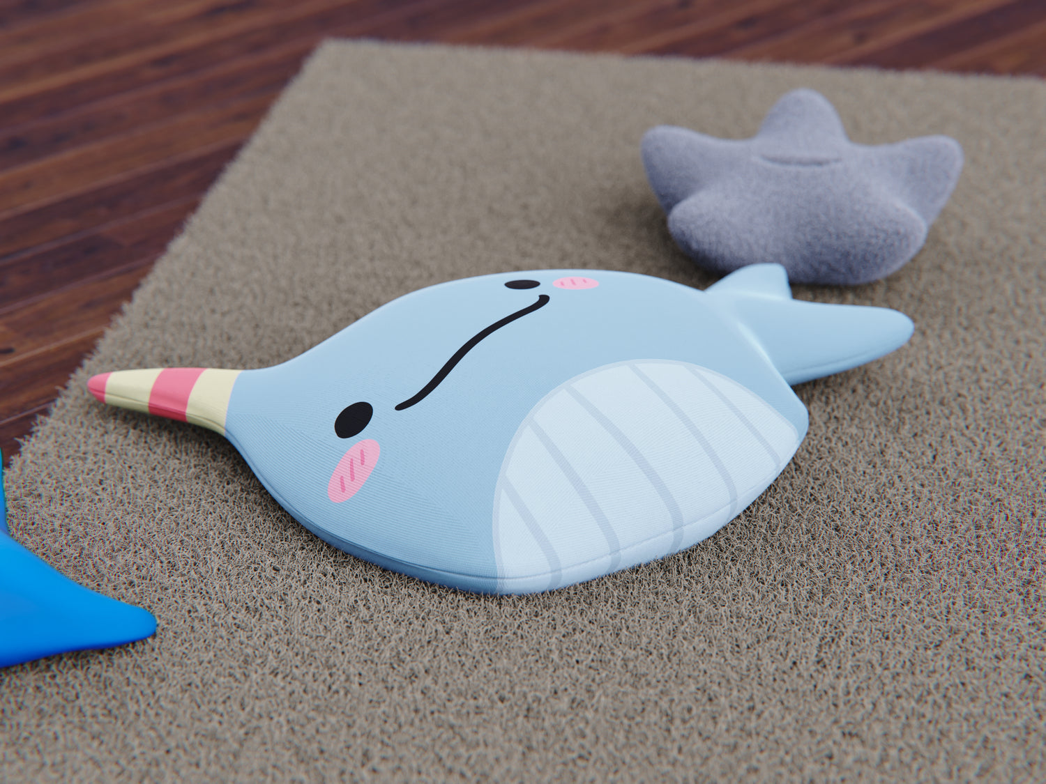 Narwhal Plushie Cushion