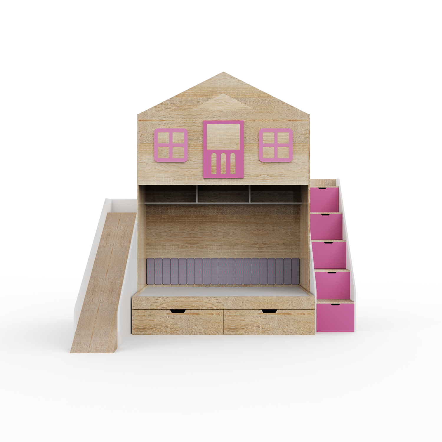 Play House Bunk Bed with Slide